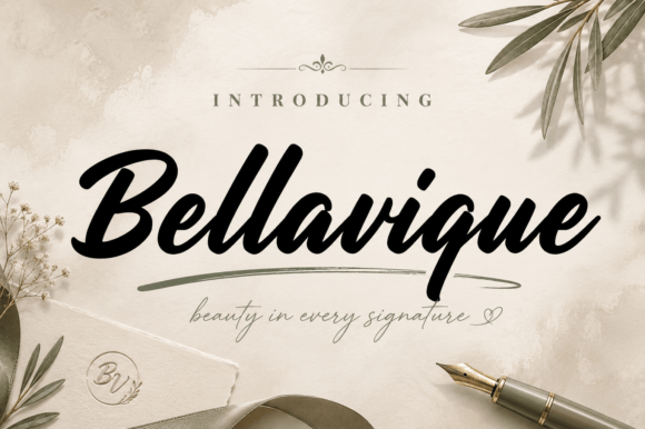 Bellavique: A Contemporary Script Font for Editorial Design