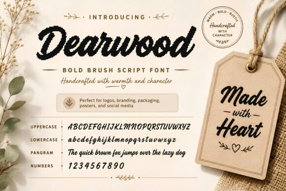 Dearwood: The Rustic Brush Script Font for Crafters