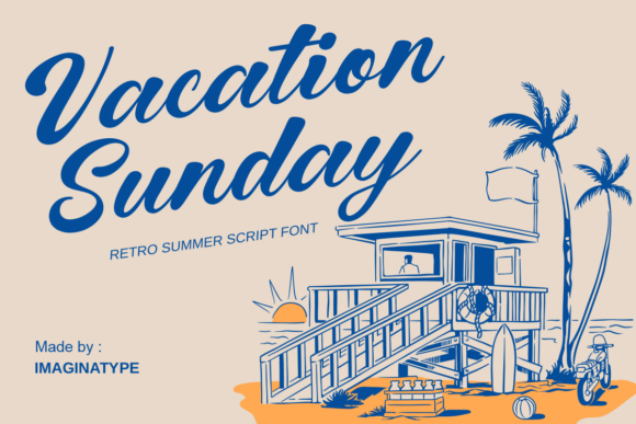 Vacation Sunday: A Bold Retro Script Font for Crafters and Makers